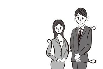 ビジネスマンとビジネスウーマン