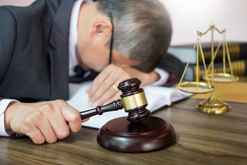 lawyer tried or stress from hard working.