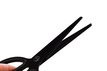black scissors isolated on white.
