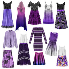 Purple clothes isolated