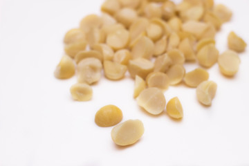 Fototapeta na wymiar Macadamia nuts in group isolated on white background