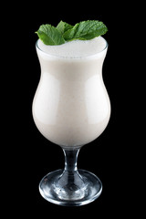 Milk shake on dark background