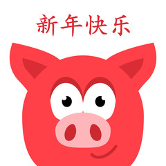 Chinese New Year. Bright. Celebration. Pattern. Pig. Gold. Red. 2019