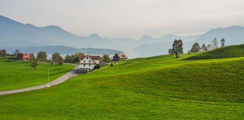 Fototapeta na wymiar Rural scenery of Luzern, Switzerland