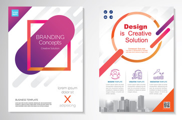 Template vector design for Brochure, Annual Report, Magazine, Poster, Corporate Presentation, Portfolio, Flyer, infographic, layout modern with colorful size A4, Front and back, Easy to use and edit.