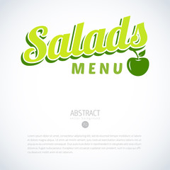 Salads menu flat logo template