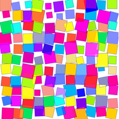  The bright colorful squares on a white background. 