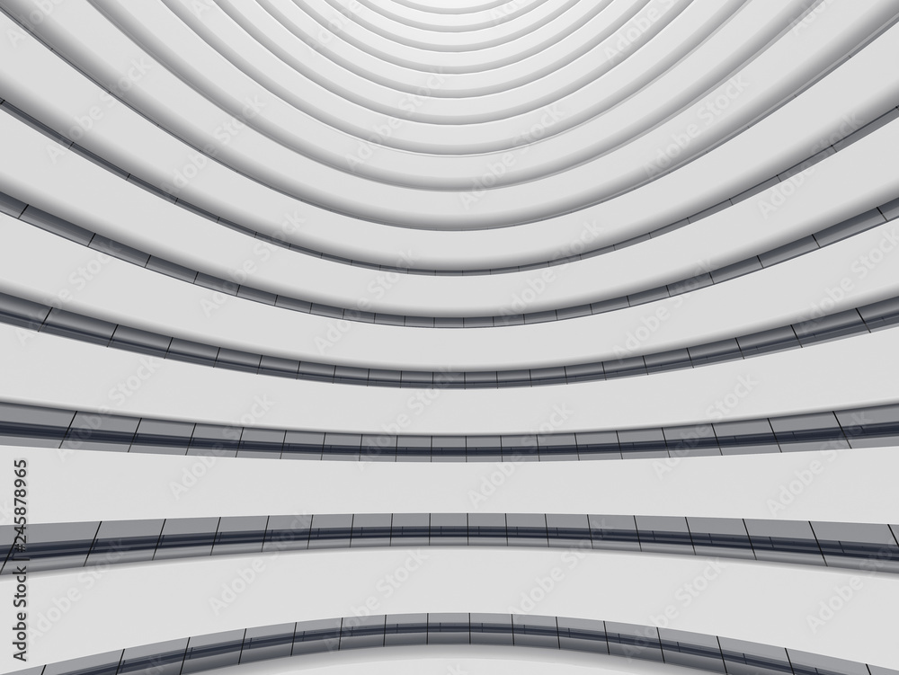 Leinwandbilder abstract of white circle space ,perspective of future architecture building.futuristic idea design, 