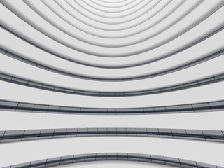 Abstract of white circle space ,Perspective of future architecture building.Futuristic idea design, 3D rendering.