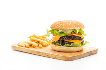 fresh tasty burger on white background