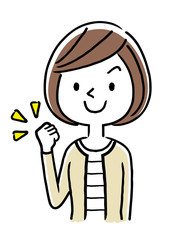 若い女性：やる気
