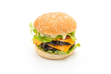 fresh tasty burger on white background