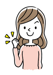 若い女性：やる気
