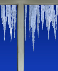 window on icicles background