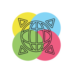 vector global gps icon - navigation