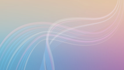 Horizontal abstract color background with blurred flow effect. Wallpaper template is soft pink, blue and beige gradient. Vector illustration.