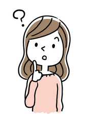 若い女性：疑問、考える

