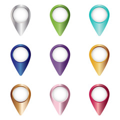 Set of bright placemark