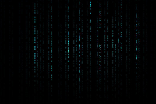 Abstract Technology Background . Hacker concept ,Programming Coding, Binary Computer Code.Matrix Background Style. Vector Illustration.
