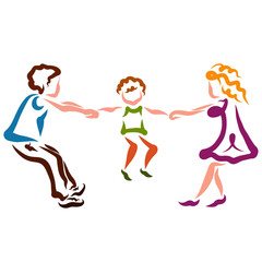 family conflict, parents and child, or children's game