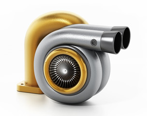 Car turbo isolated on white background. 3D illustration