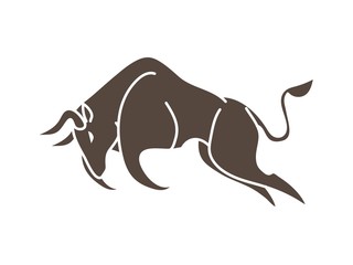 Bull charging, Bull attack graphic vector