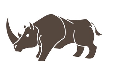 Angry Rhino ready to fight cartoon graphic vector.