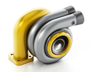 Car turbo isolated on white background. 3D illustration © Destina