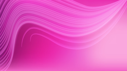 Horizontal abstract color background with wavy blurred shapes. Wallpaper template is vibrant pink gradient. Vector illustration.
