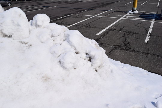 除雪した駐車場