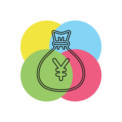 Yen money bag illustration - vector Yen symbol