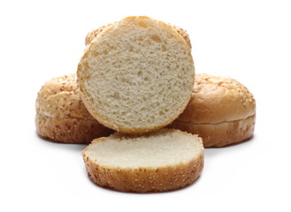 Burger buns with sesame isolated on white background