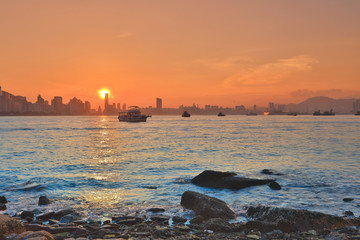 The Hong Kong Skyscrapers View From Lei Yue Mun