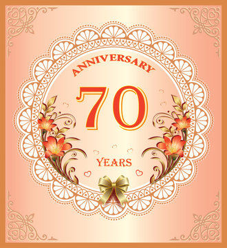 Anniversary 70 years , happy Birthday, greeting card, background