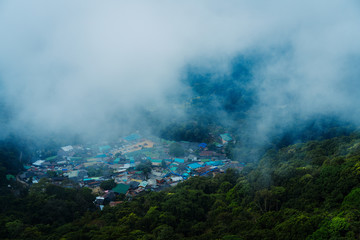 Hmong Village at the top of Doi Suthep in Chiang Mai. Viewpoint at the top.