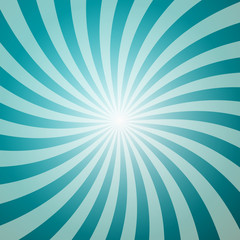 Blue Retro Background with Star Shape. Sun Burst - Sunbeam Vector Backdrop.