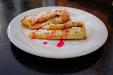 A plate with pancakes