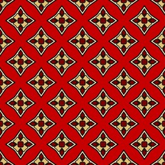 Luxury background with decorative geometric ornament. Retro creative design. Vector illustration. Fashion print, design for scrapbooking page, art deco, interior design. Red, gold color