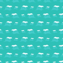 Blue seamless sea pattern with repeating waves.