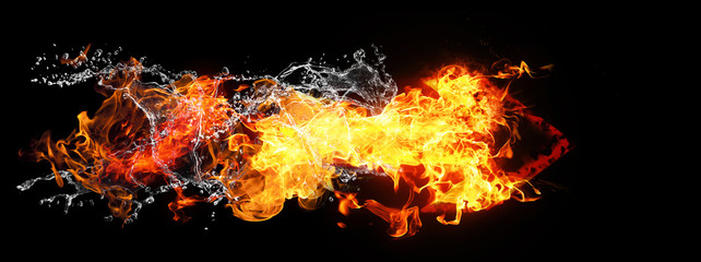 火と水が結合した矢印 © k_yu