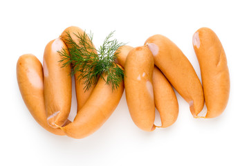 Pork sausage isolated on white background.