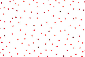 Small Red Hearts On White Background - 245889109
