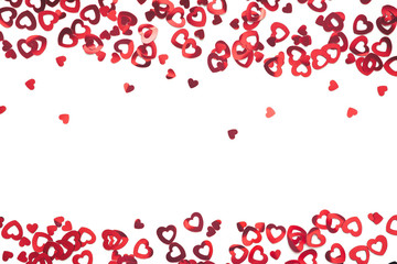Red Hearts On White Background