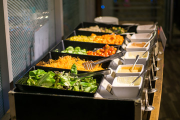 Colorful fresh salad bar healthy food