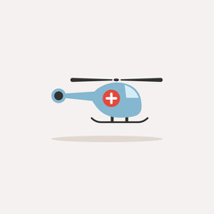 Emergency helicopter icon with shade on a beige background