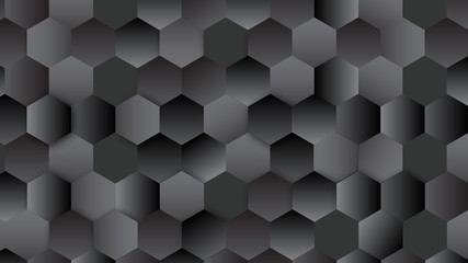 Black abstract hexagon background