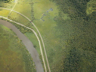 釧路湿原国立公園の上空から