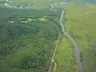 釧路湿原の空撮