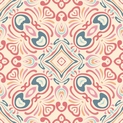 Flower motif, lines. Handmade mural . Detail for design wallpaper, tile, packaging, background. Light ethnic seamless ornament in arabic style. Light fabric, textiles.
