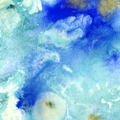Abstract watercolor paper splash shapes isolated drawing. Illustration aquarelle for background.